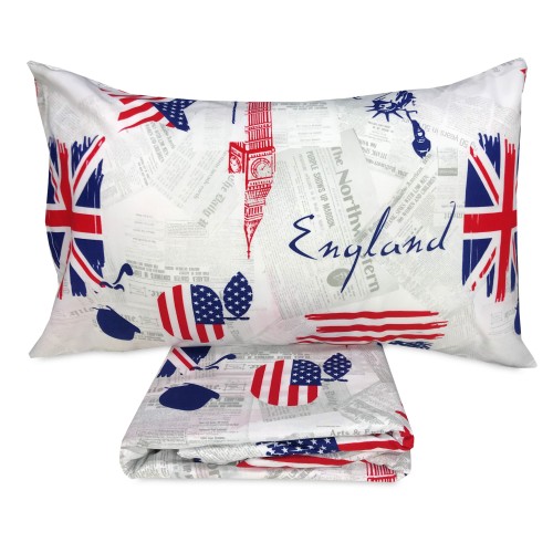 COPRIPIUMINO BANDIERA INGLESE e AMERICANA apple and Sherlock Holmes