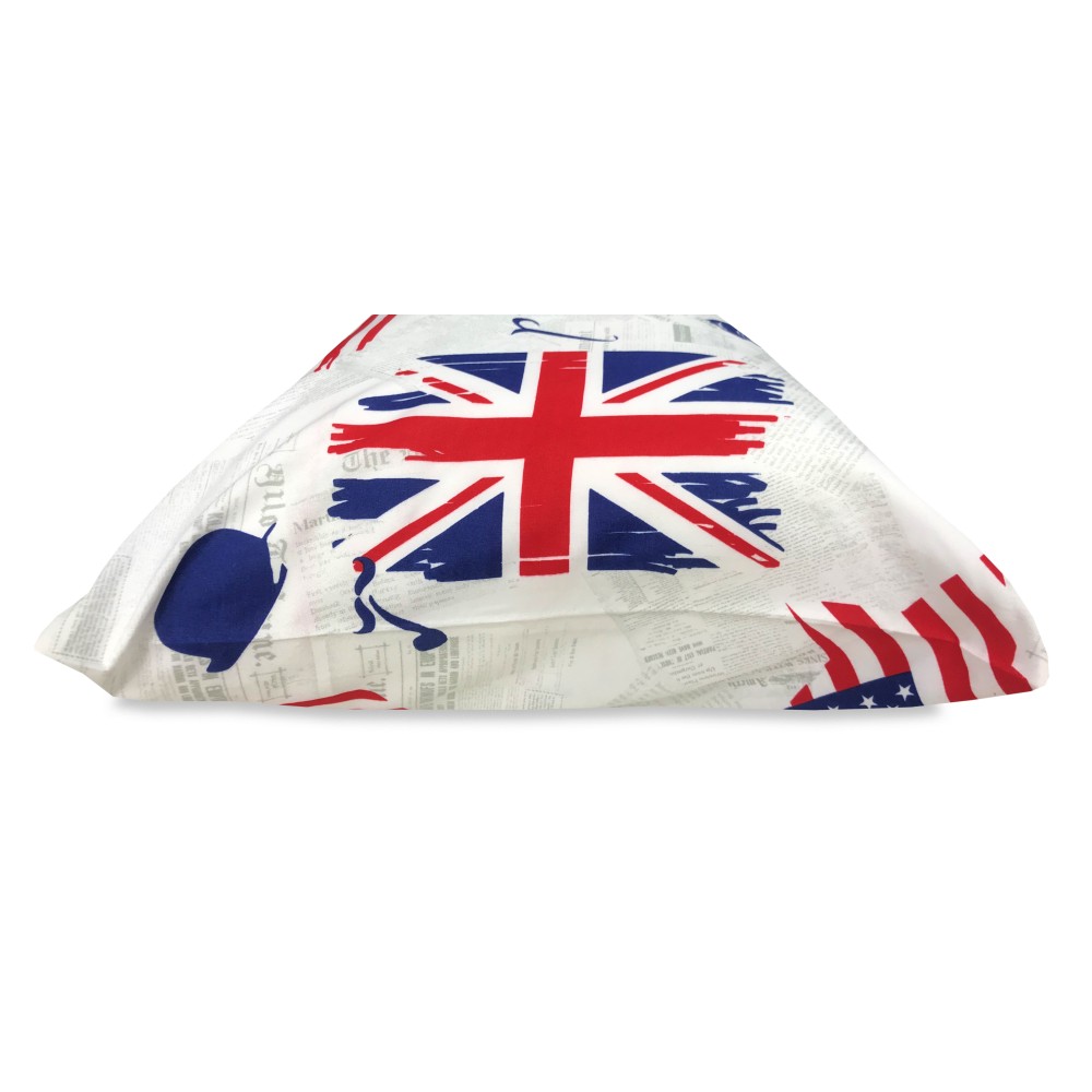 FUNDA NÓRDICA BANDERA BRITÁNICA y AMERICANA APPLE y Sherlock Holmes