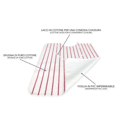 SET DE 3 PUÑOS DE PÉTALO © DE BABERO ADULTO impermeables con cordones antimanchas tamaño MAXI completo con bolsa de lavado