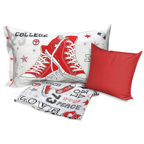 COPRIPIUMINO  DIS. SCARPE ALL STARS con federa Arredo