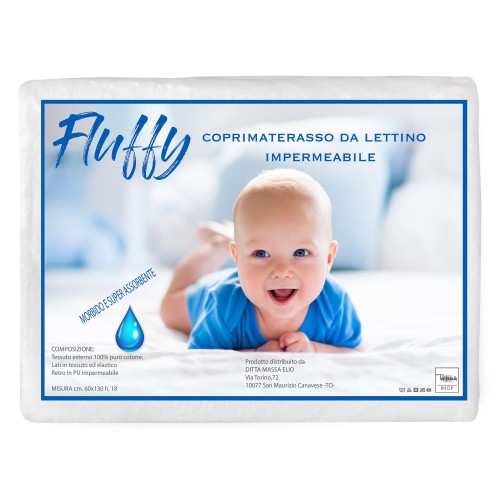 COPRIMATERASSO IMPERMEABILE ANTIACARO PVC LETTINO FLUFFY ANTI URINA in puro cotone