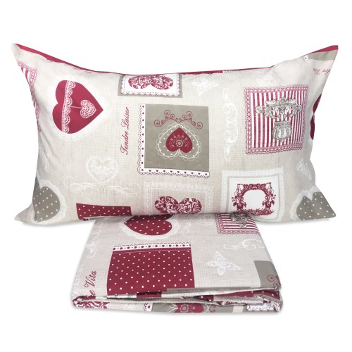 HOUSSE DE COUETTE MICROFIBRE TYROL BORDEAUX