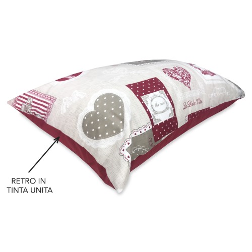 SHABBY CHIC BORDEAUX Bettbezug aus Mikrofaser