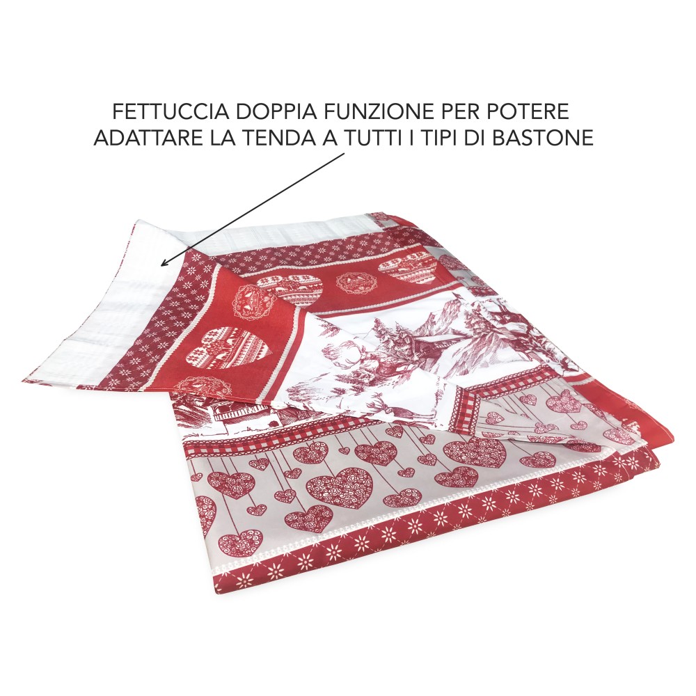 TENDA TIROLESE ROSSA in stile montanaro CM. 180X280 MADE IN ITALY