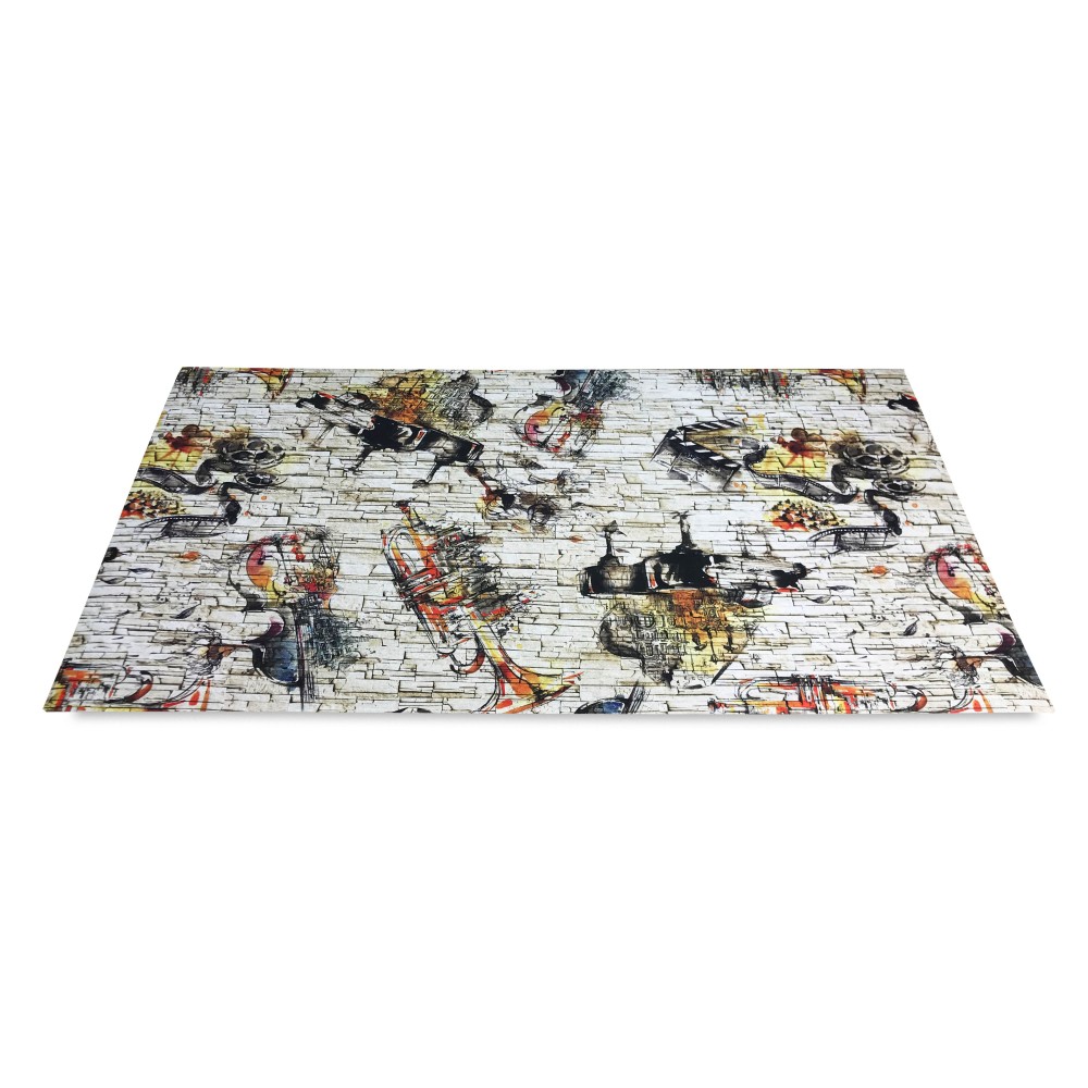 RUG Küchenläufer Rutschfester Läufer MUSIKINSTRUMENTE made in Italy