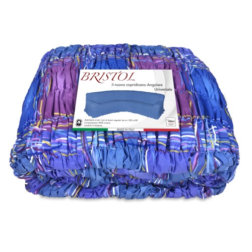 HOUSSE DE CANAPÉ D'ANGLE UNIVERSELLE BRISTOL KIOTO BLEU