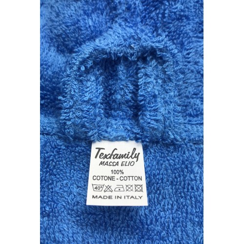 HI TECH + © BABY BOY BADEMANTEL AUS FROTTEE AUS REINER BAUMWOLLE, MADE IN ITALY, HELLBLAU