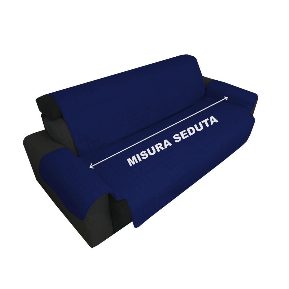 BLAUER SOFABEZUG ELEGANCE SCHMUTZABWEISENDER GESTEPPTER SOFABEZUG GLATTES BLAUES OBERTEIL