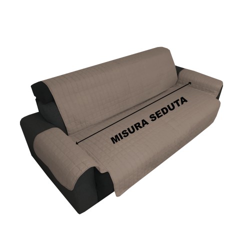 FUNDA DE SOFÁ TR ELEGANCE PROTECTOR DE SOFÁ RESISTENTE A LAS MANCHAS ACOLCHADO SUAVE GRIS TÓRTOLA