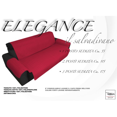 SOFA COVER BX SOFA PROTECTOR ELEGANCE STAIN-RESISTANT QUILTED SMOOTH TOP BURGUNDY