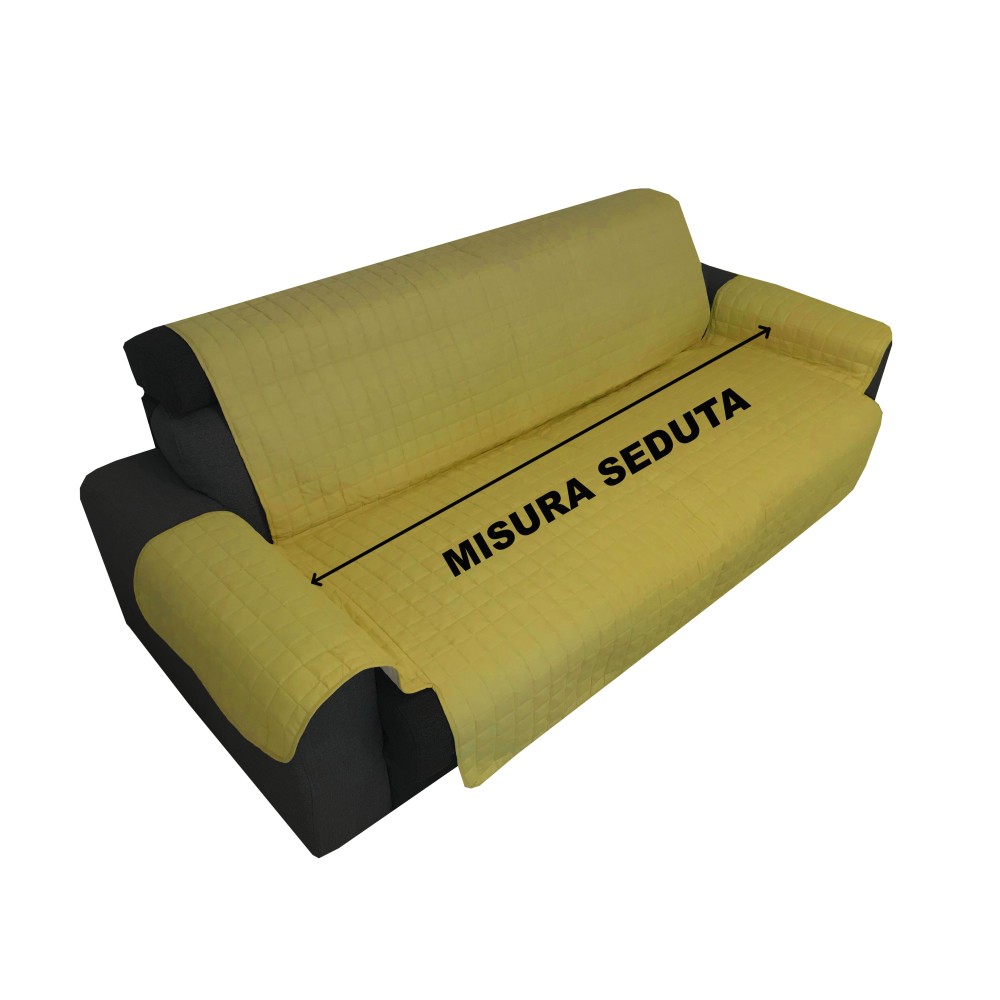 COPRIDIVANO OR SALVADIVANO ELEGANCE GIALLO ORO ANTIMACCHIA TRAPUNTATO PIANO LISCIO