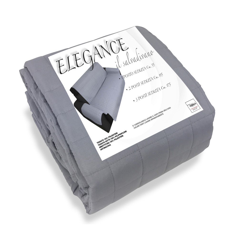 Couverture de canapé GR SALVADIVANO ÉLÉGANCE GRIS RÉSISTANT AUX TACHES MATELASSÉ SUPÉRIEURE LISSE