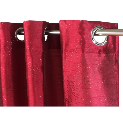CORTINA BURDEOS DIAMANTE DE COLOR LISO CM. 140X280 EMBALADO