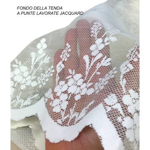 CORTINA ISABEL crema cm. 140X280 CONFECCIONADO EN ENCAJE JACQUARD