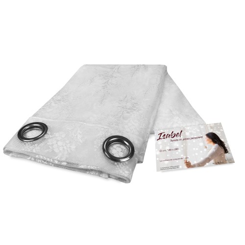 VORHANG ISABEL weiß cm. 140X280 AUS JACQUARD-SPITZE