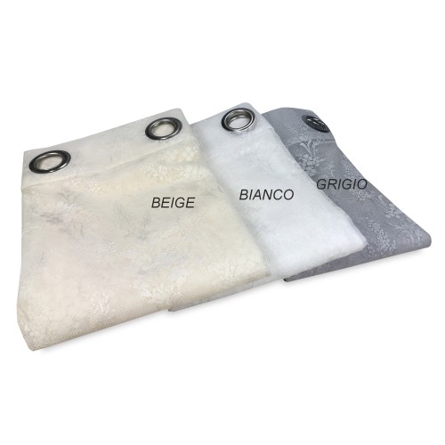 CORTINA ISABEL blanco cm. 140X280 CONFECCIONADO EN ENCAJE JACQUARD