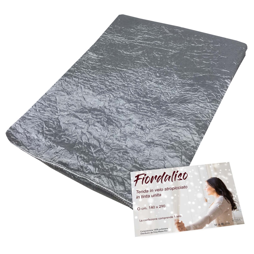FIORDALISO CURTAIN in SOLID GREY cm. 140X290 Packaged