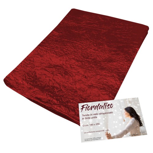 CORTINA DE ACIANO EN COLOR LISO BURDEOS CM. 140X290 Empaquetado