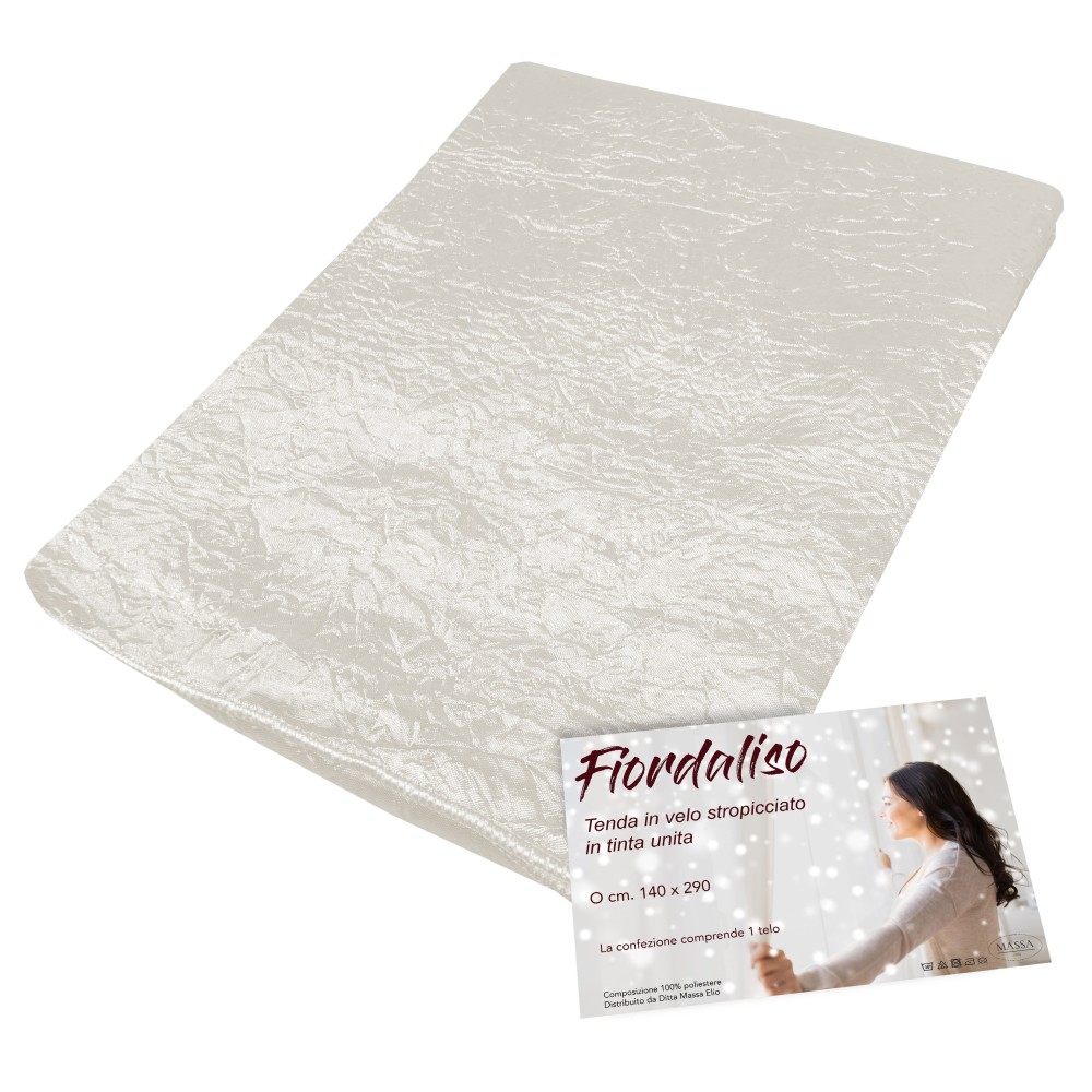 FIORDALISO VORHANG in Unifarbe LIGHT CREAM CM. 140X290 verpackt