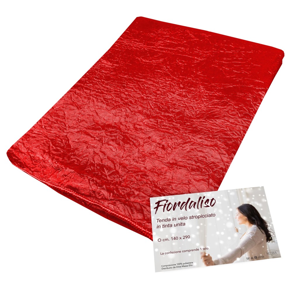 FIORDALISO CURTAIN in the same color FIRE RED CM. 140X290 Packaged