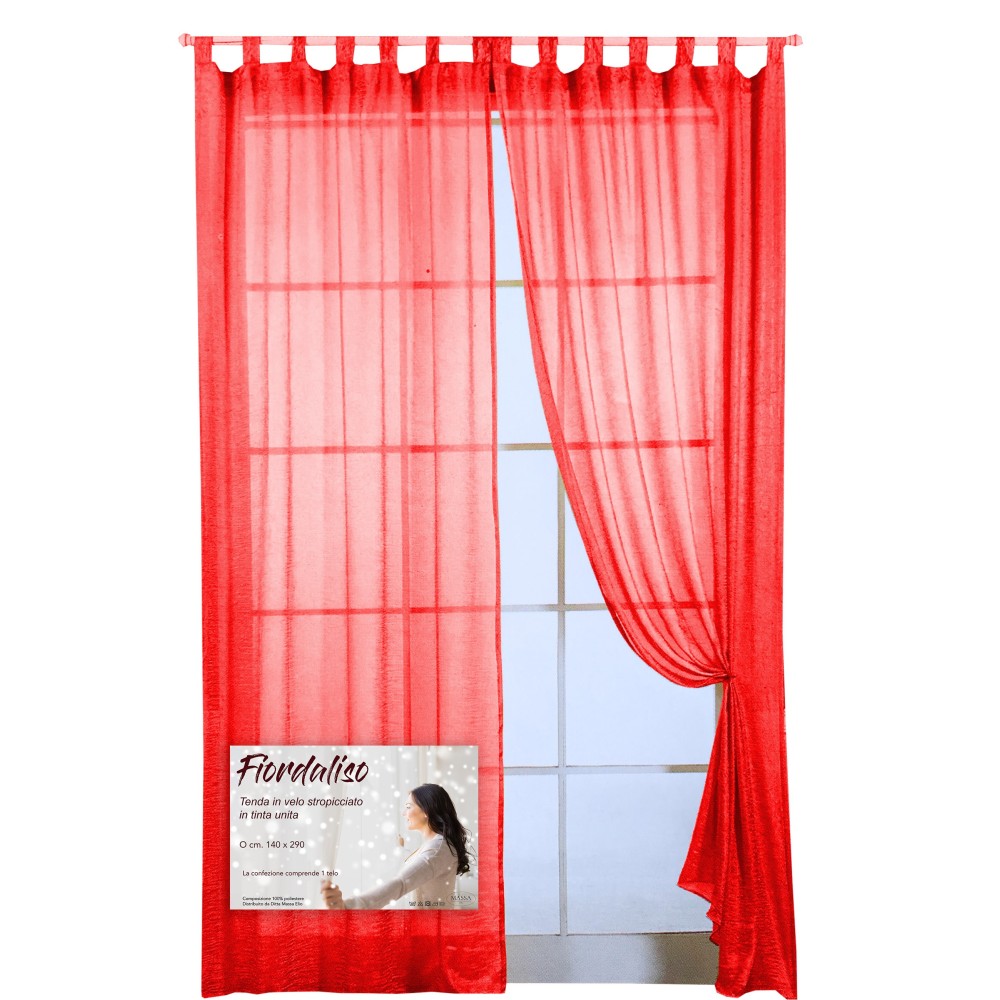 FIORDALISO CURTAIN in der gleichen Farbe FIRE RED CM. 140X290 verpackt
