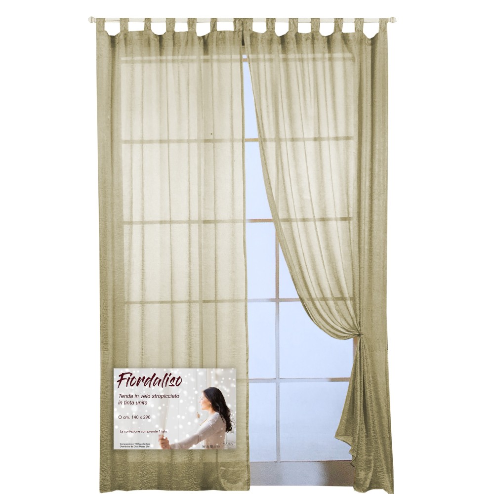 FIORDALISO CURTAIN in solid color GOLDEN YELLOW CM. 140X290 Packaged
