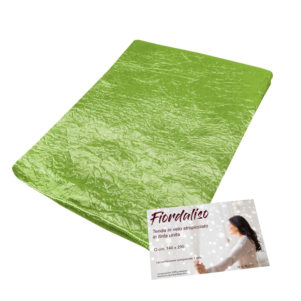 FIORDALISO VORHANG in Unifarbe GRÜN CM. 140X290 verpackt