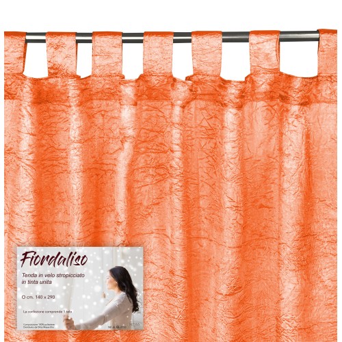 CORTINA DE FIORDALISO en color liso NARANJA CM. 140X290 Empaquetado