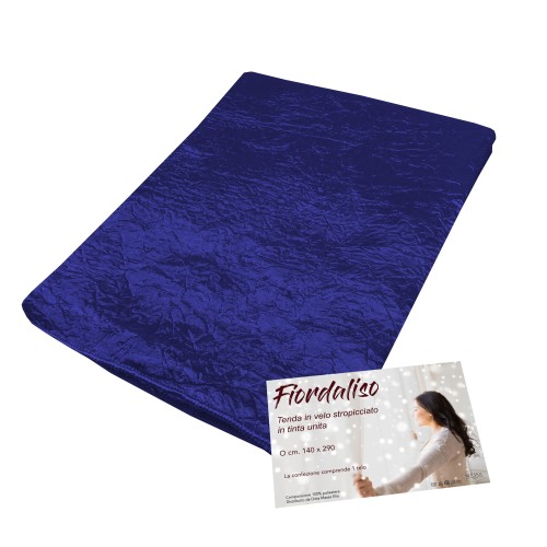 FIORDALISO VORHANG in Unifarbe DUNKELBLAU CM. 140X290 verpackt