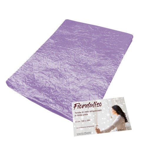 FIORDALISO CURTAIN in solid color LILAC CM. 140X290 Packaged